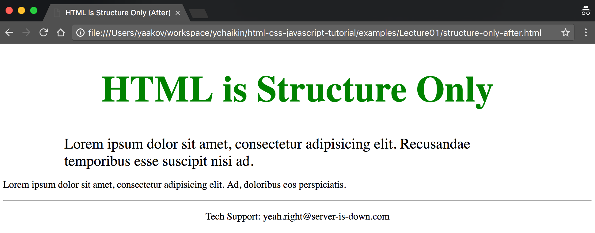 Screenshot of structure-only-after.html displayed in Chrome